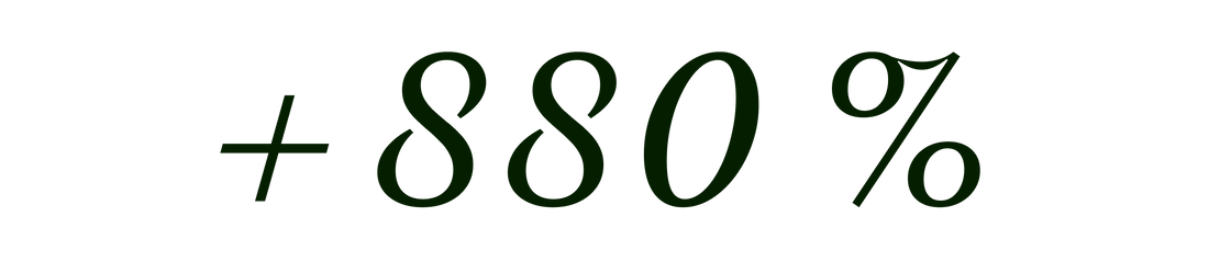 + 880 %