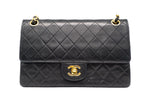 Chanel Medium Classic Flap in black front view