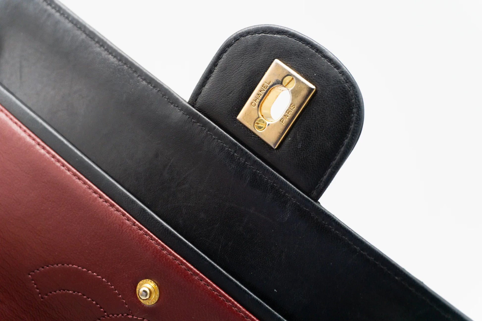 Chanel Medium Classic Flap in black hardware detail