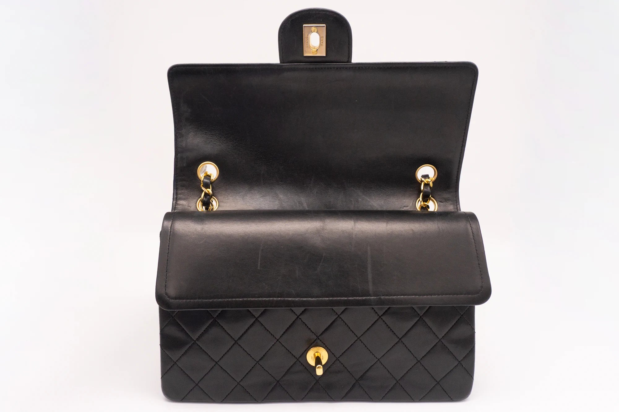 Chanel Medium Classic Flap in black outer flap