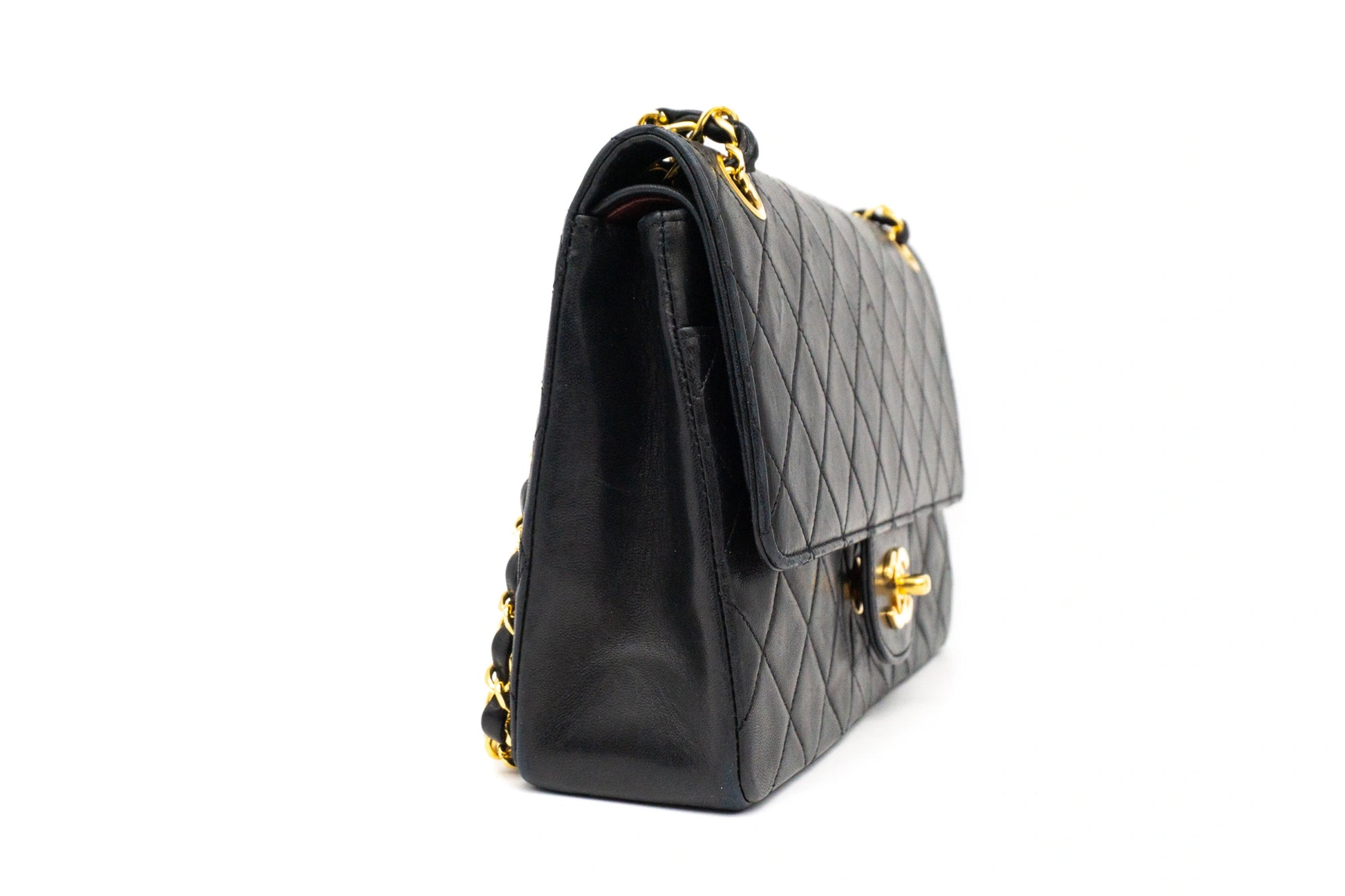 Chanel Medium Classic Flap in black right view