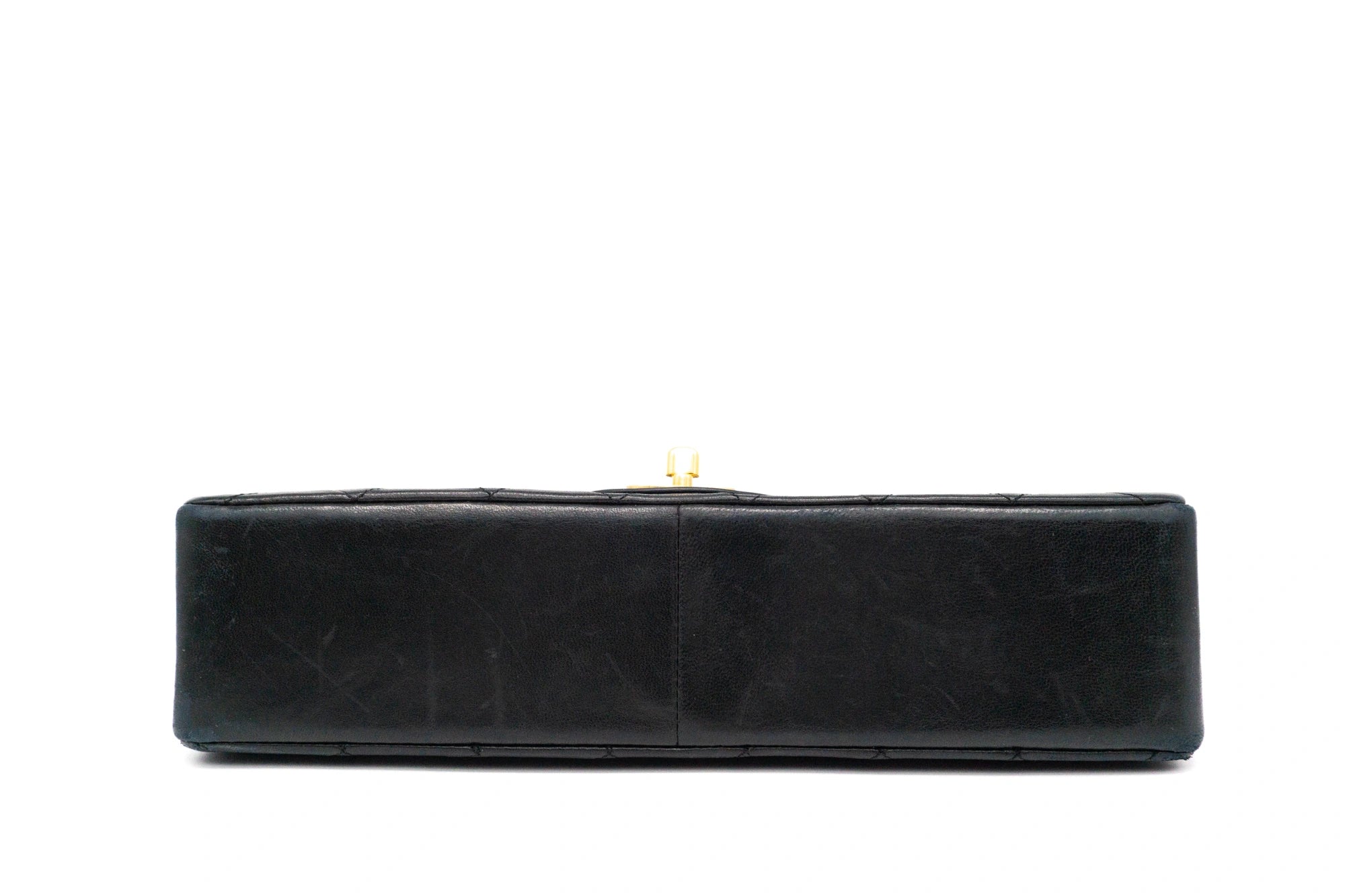 Chanel Medium Classic Flap in black bottom view