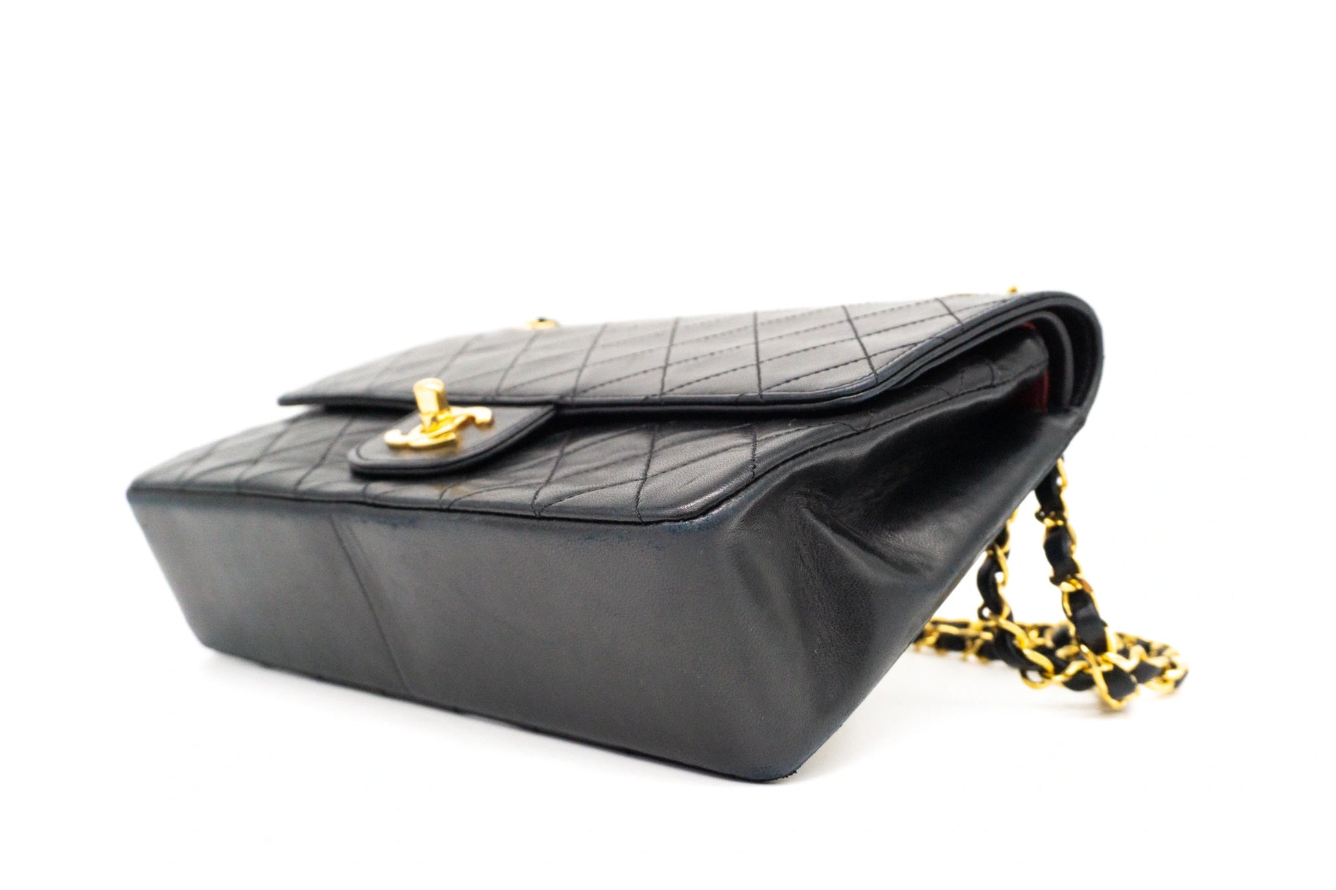 Chanel Medium Classic Flap in black bottom left view