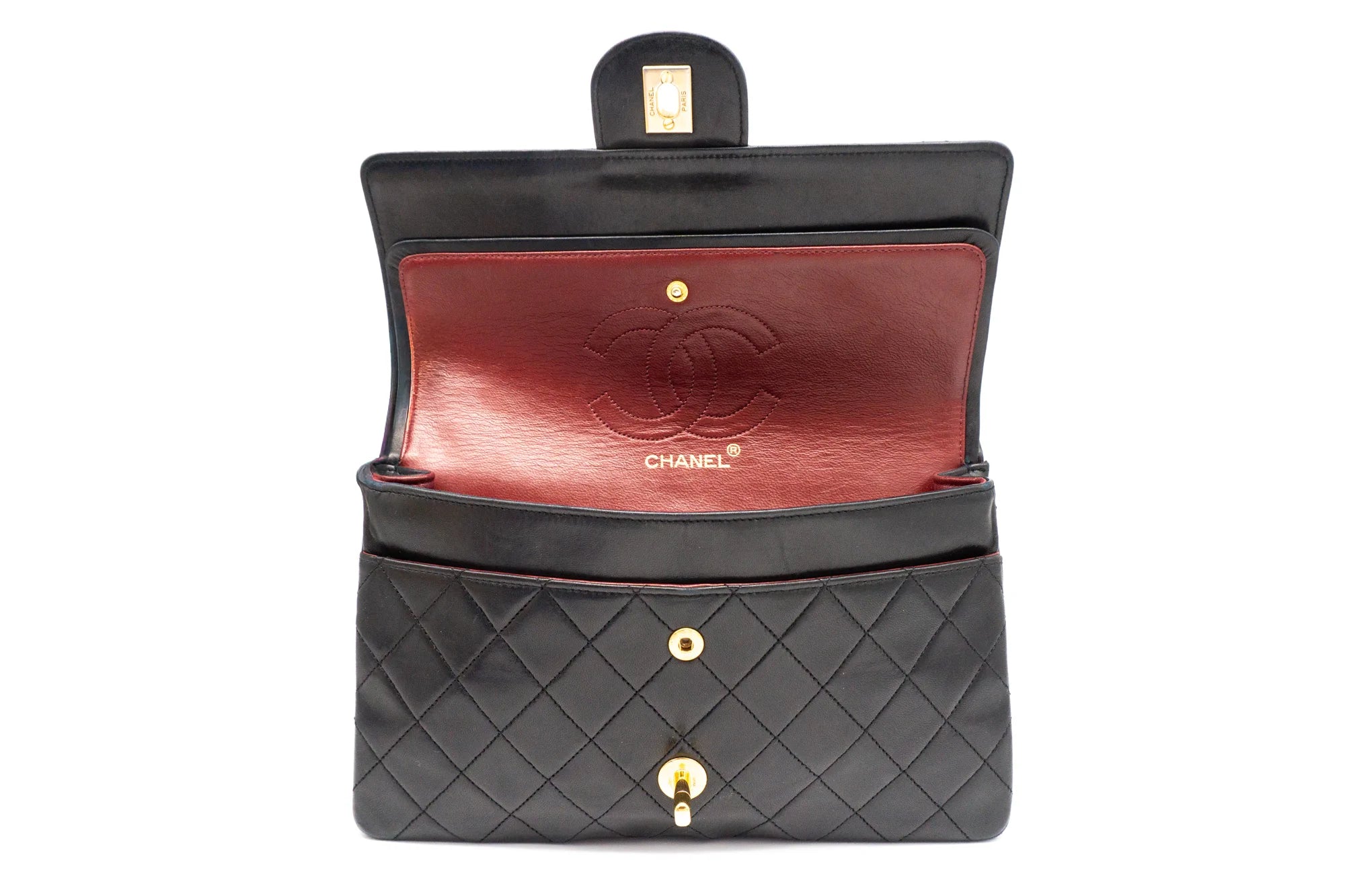 Chanel Medium Classic Flap in black inner flap