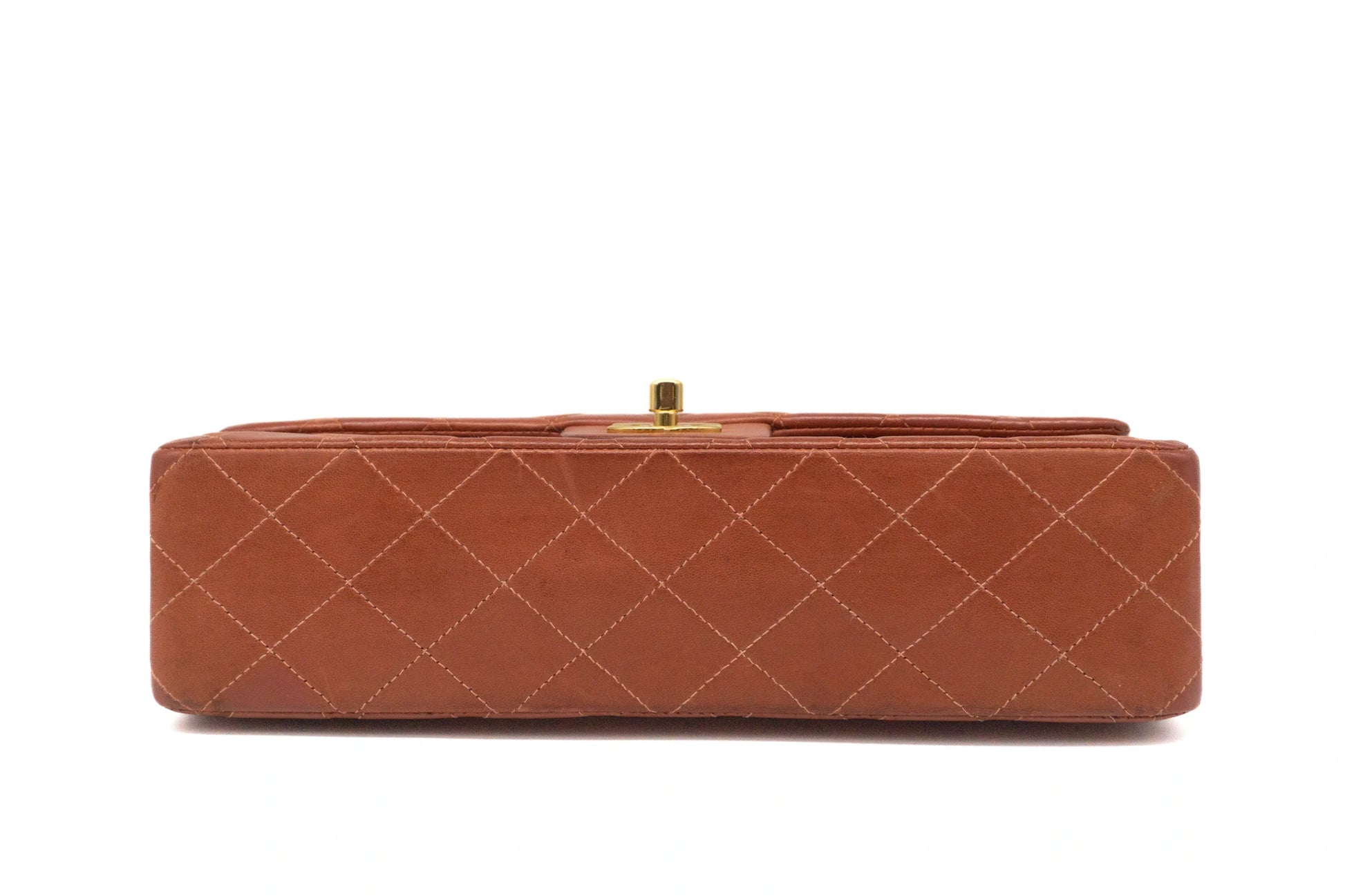 Chanel Medium Classic Flap in rust red bottom view