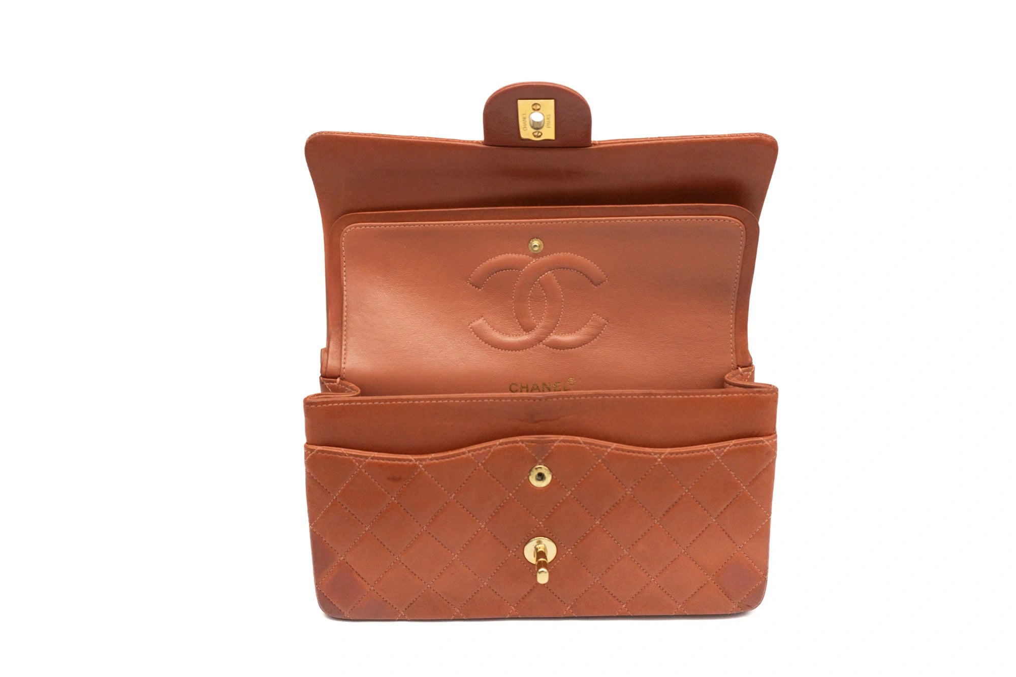 Chanel Medium Classic Flap in rust red inner flap